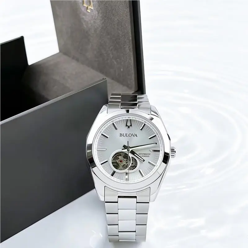 Surveyor 96A274 Men`s White Dial Stainless Steel Automatic Watch 42mm by Bulova