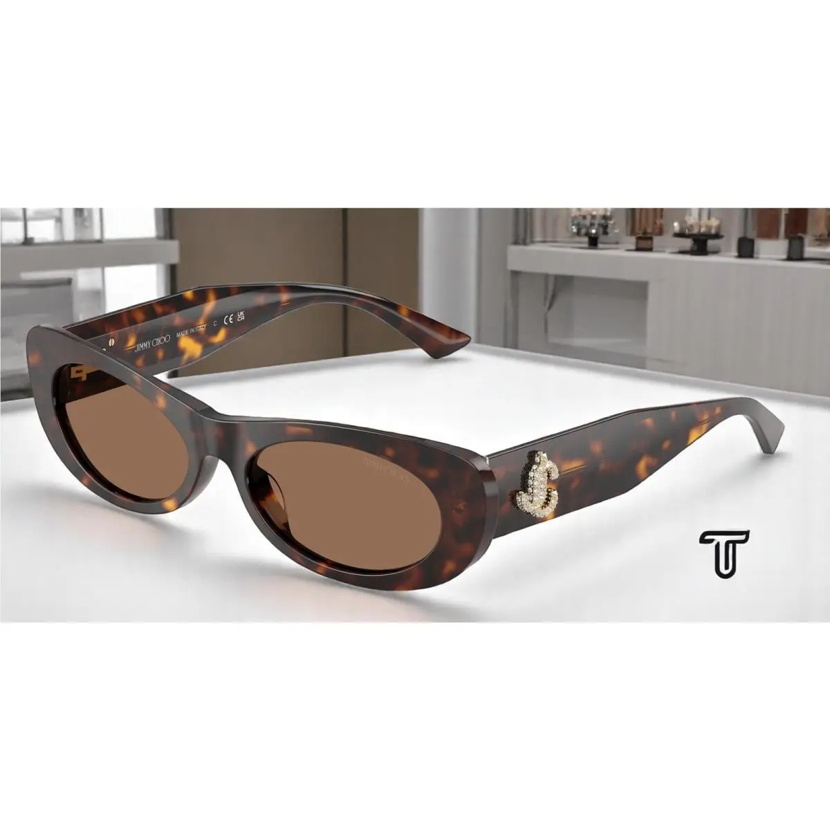 JC5038BU 500273 Havana Dark Brown 54 mm Women`s Sunglasses by Jimmy Choo