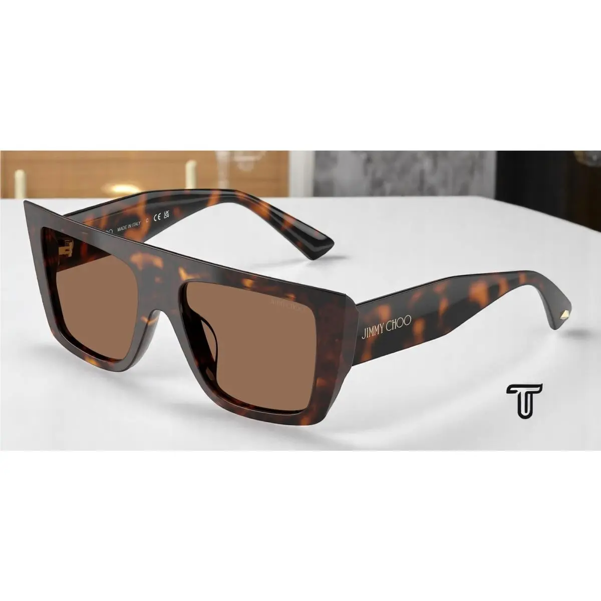 JC5026U 500273 Havana Dark Brown 52 mm Women`s Sunglasses by Jimmy Choo