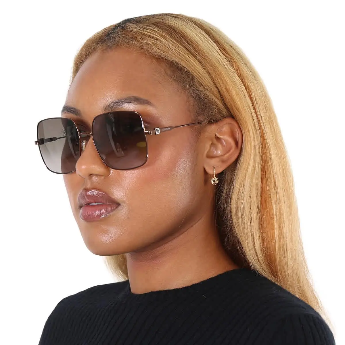 Jimmy Choo Brown Gradient Square Ladies Sunglasses Lili/s 0J7D/HA 58