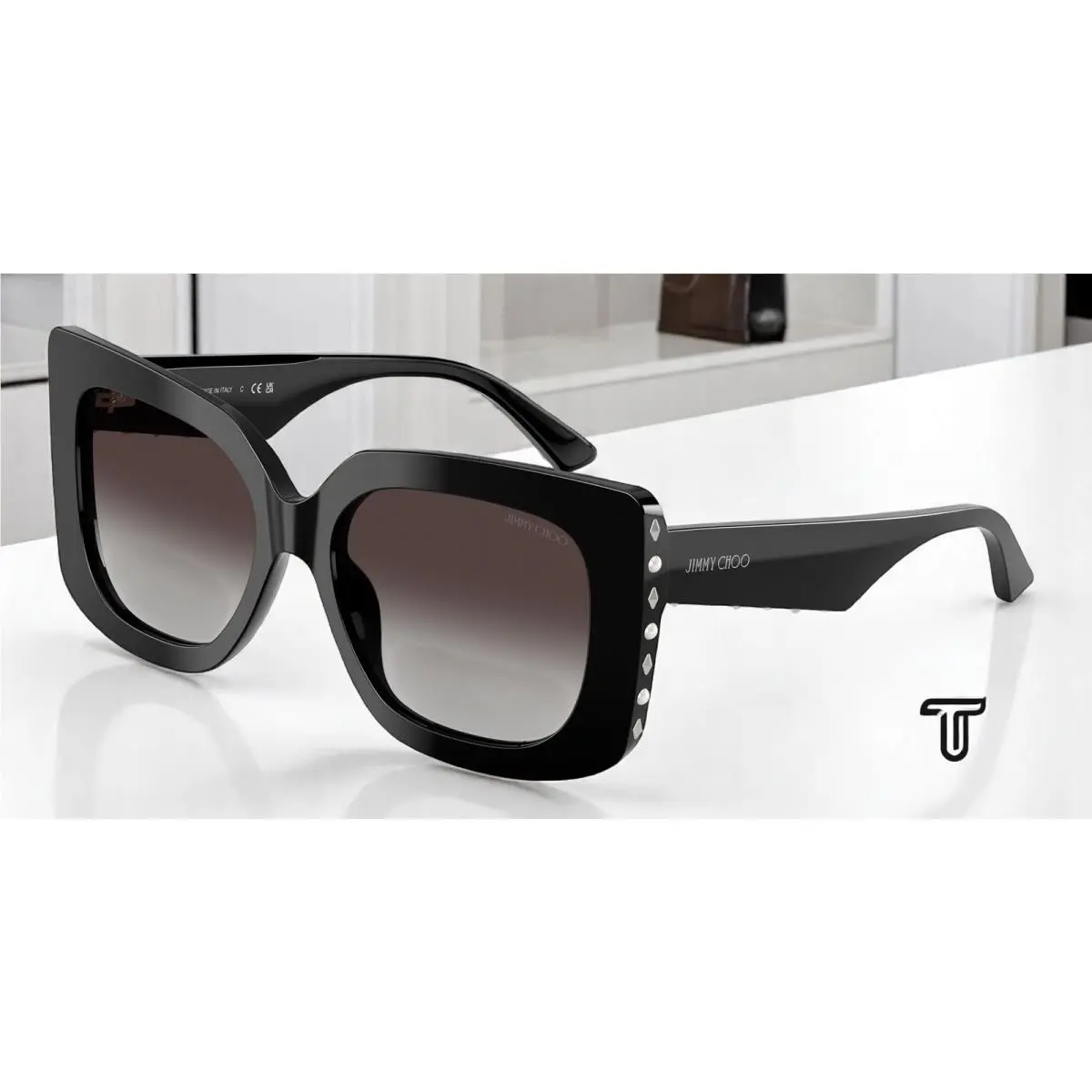 JC5025H 50008G Black Gradient Grey 54 mm Women`s Sunglasses by Jimmy Choo