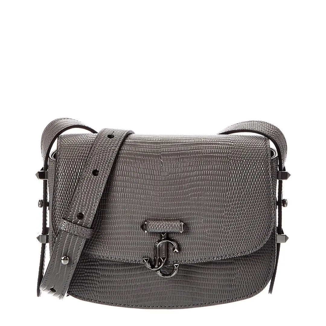 Lizard-embossed Leather Crossbody Women`s Grey by Jimmy Choo