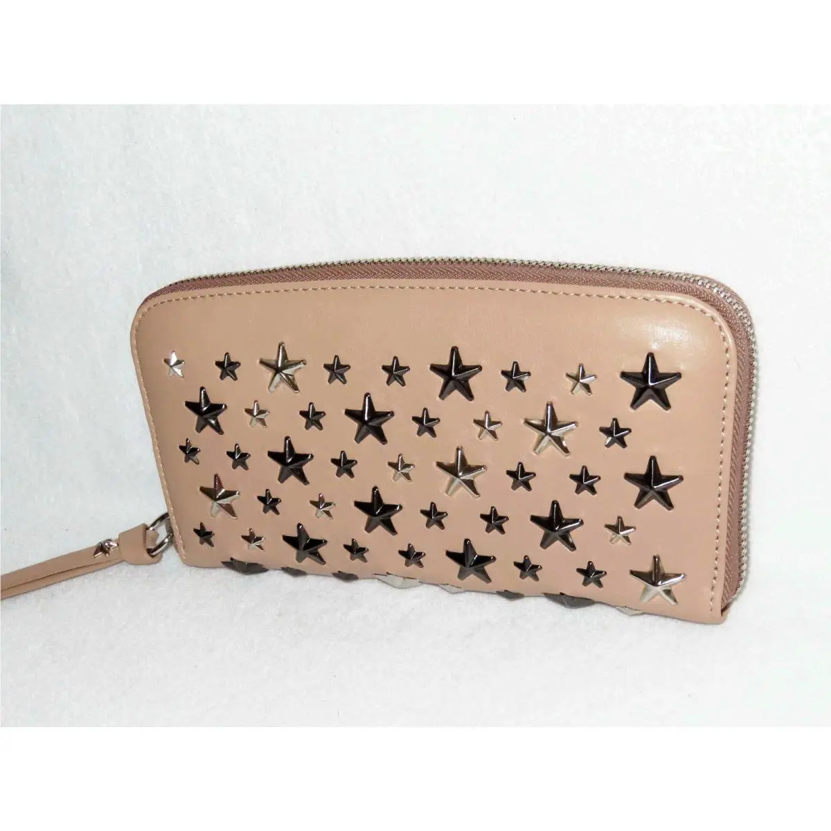 Sasha Pink Ballet Filipa Wallet 3D Silver Gunmetal Stars by Jimmy Choo