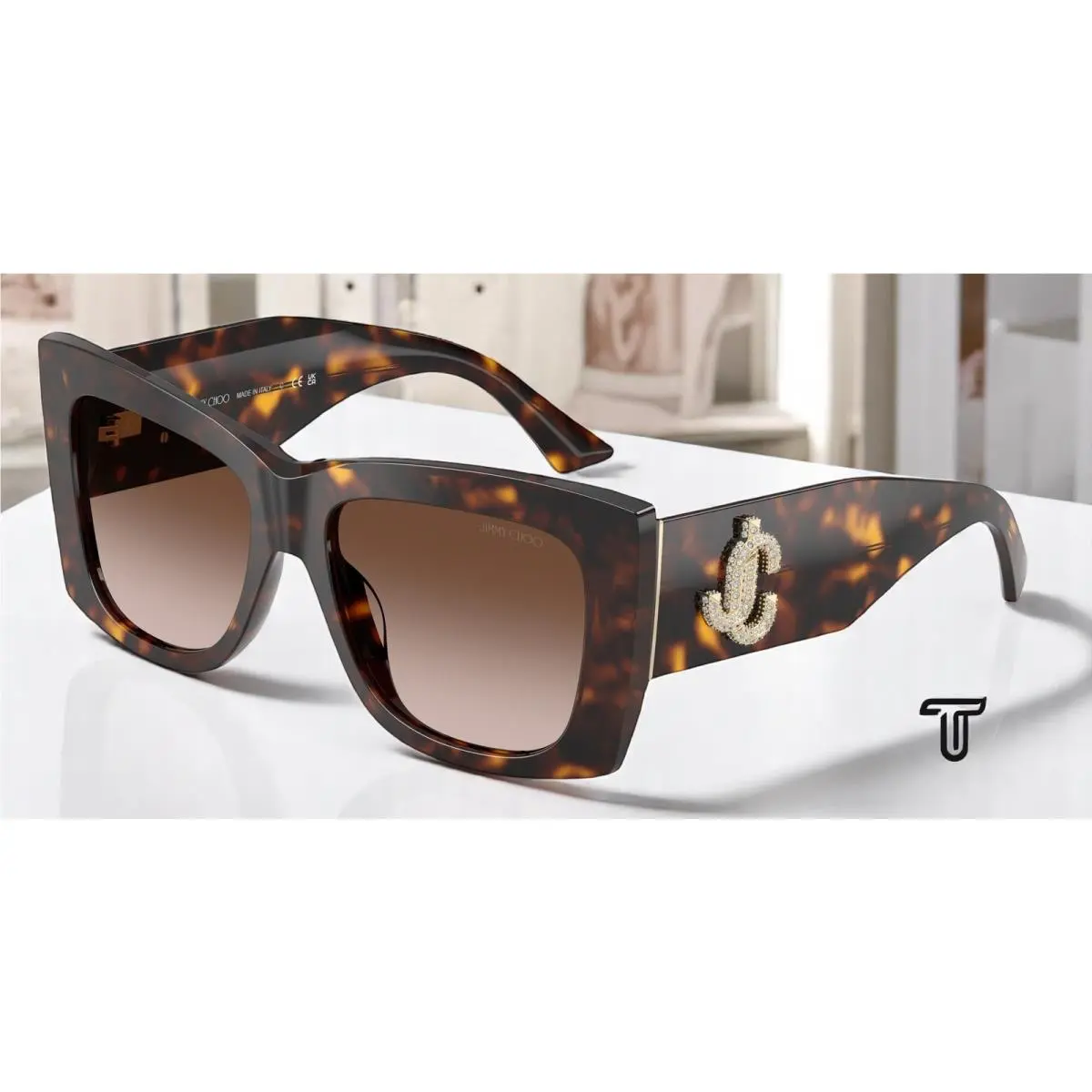 JC5036B 500213 Havana Gradient Brown 54 mm Women`s Sunglasses by Jimmy Choo