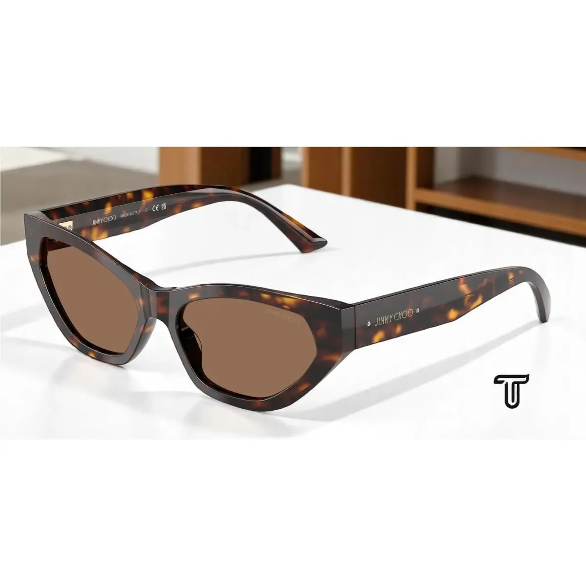JC5022B 500273 Havana Dark Brown 55 mm Women`s Sunglasses by Jimmy Choo