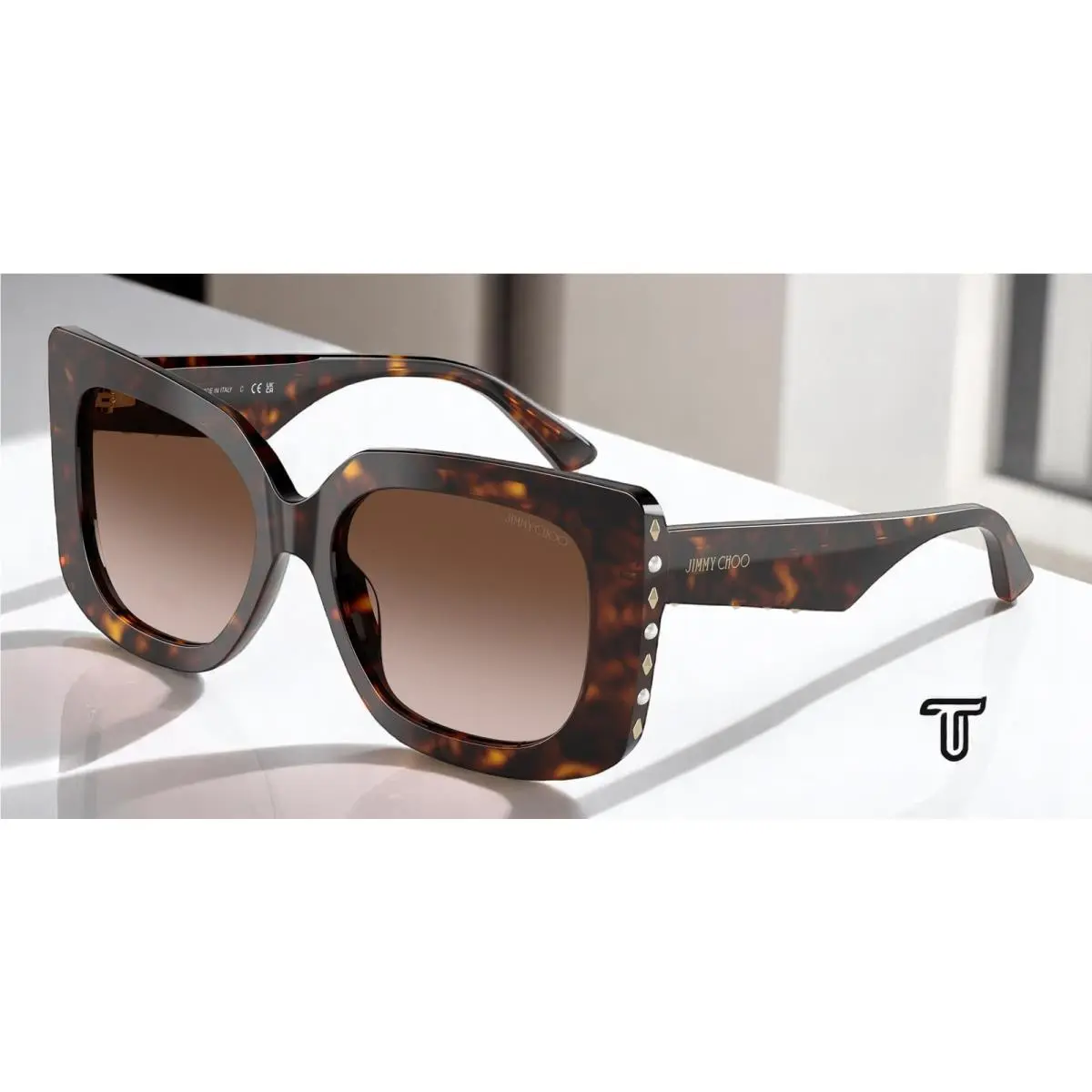 JC5025H 500213 Havana Gradient Brown 54 mm Women`s Sunglasses by Jimmy Choo