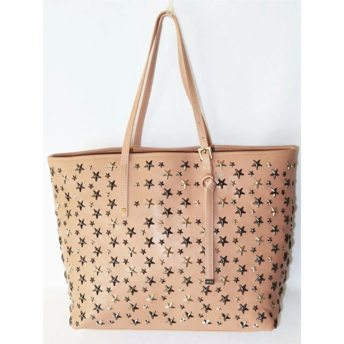 Sasha Pink Ballet Med Tote 3D Silver Gunmetal Stars by Jimmy Choo