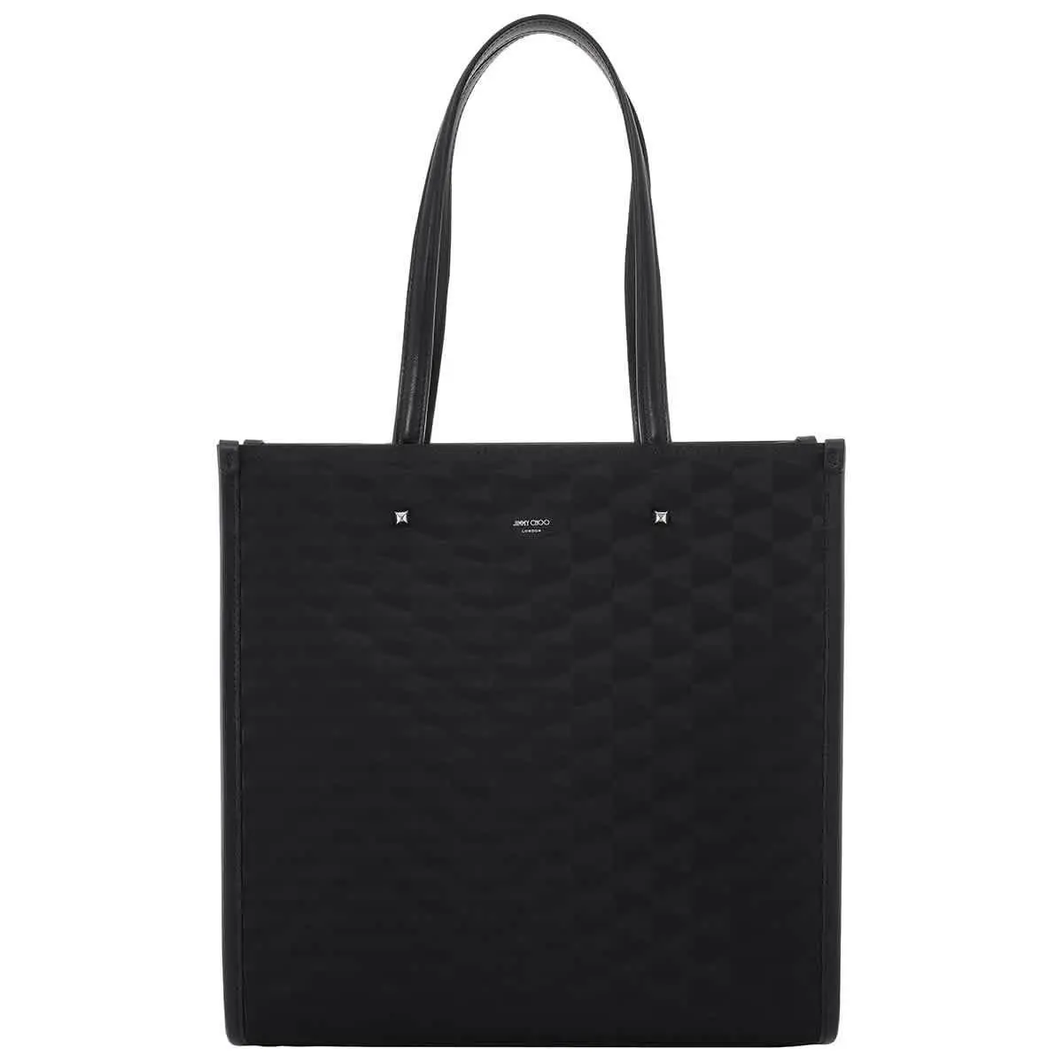 Jimmy Choo North-south Jacquard Tote Bag J000166585-BLACK/GUNMETAL