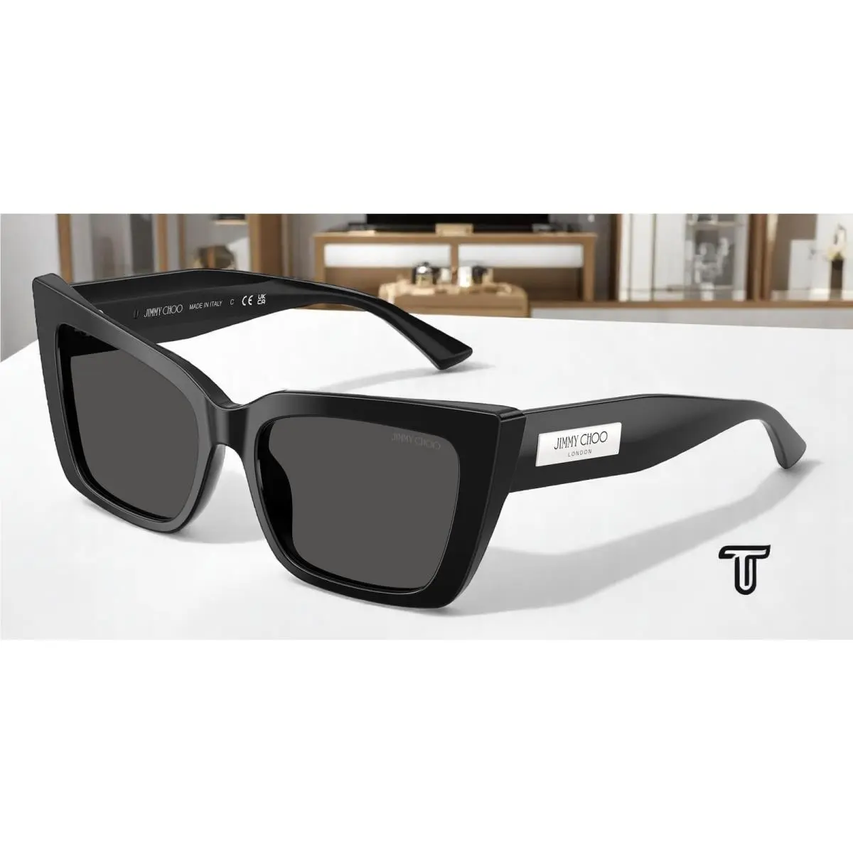 JC5041 500087 Black Dark Grey 54 mm Women`s Sunglasses by Jimmy Choo