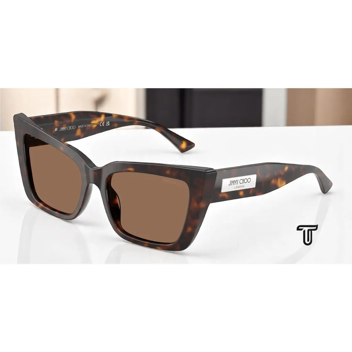 JC5041 500273 Havana Dark Brown 54 mm Women`s Sunglasses by Jimmy Choo