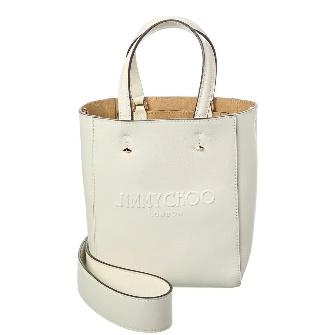 Jimmy Choo Lenny N/s Small Leather Tote Women`s White