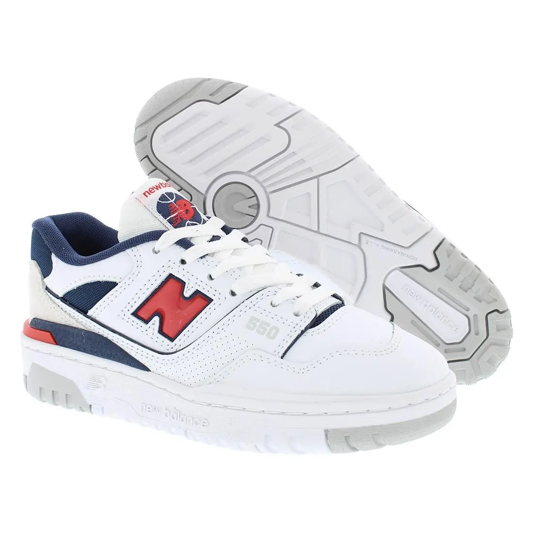 New Balance 550 PS Boys Shoes Size 4.5 Color: White/red