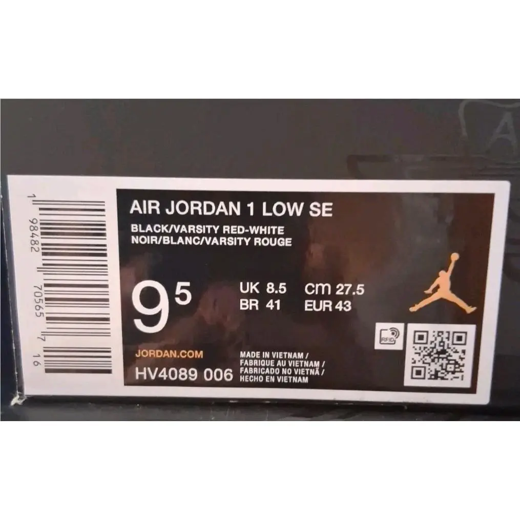 Nike shoes - Nike Air Jordan 1 - Air - HV4089-006 - Black/ Varsity Red /White 7
