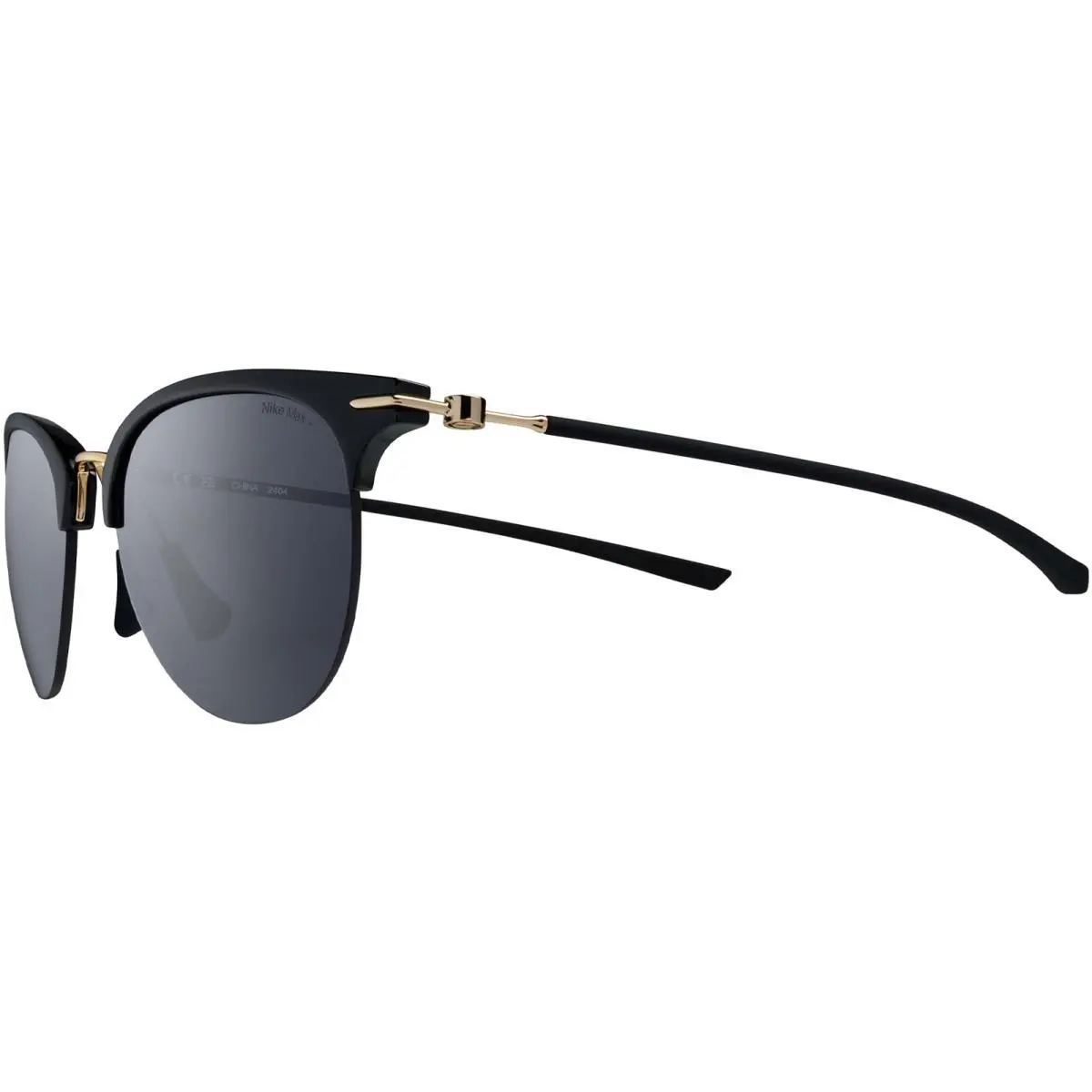 Nike Divot Women`s Semi-rimless Browline Oval Sunglasses - NKEV24038 - Black/Grey (010), Frame: Select Variation