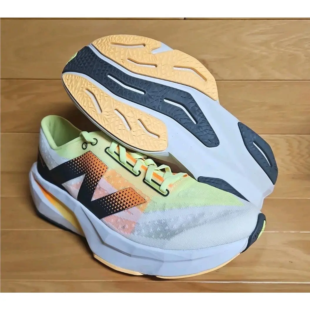 New Balance shoes - New Balance FuelCell Rebel - FuelCell Rebel - MFCXLL4 - White, Manufacturer: White/Bleached Lime Glow/Hot Mango 1