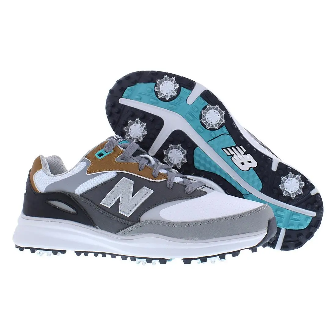 New Balance Heritage Mens Golf Shoes Size 9 Color: White/grey/black