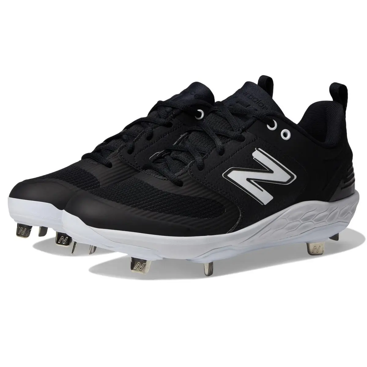 New Balance Women`s Fresh Foam X Velo V3 Metal Softball Shoe Black/white 6