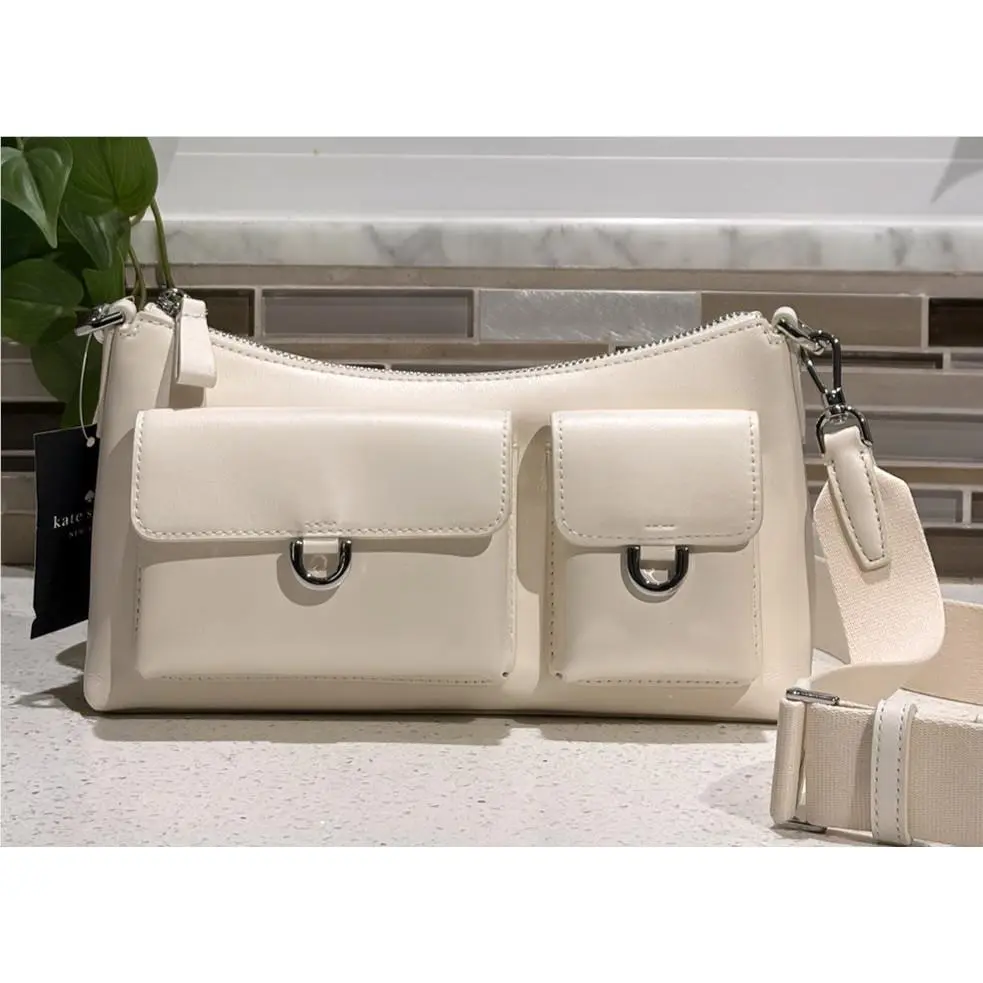 Cargo Crossbody Pocket Shoulder Bag Crossbody Small Cream Leather by Kate Spade