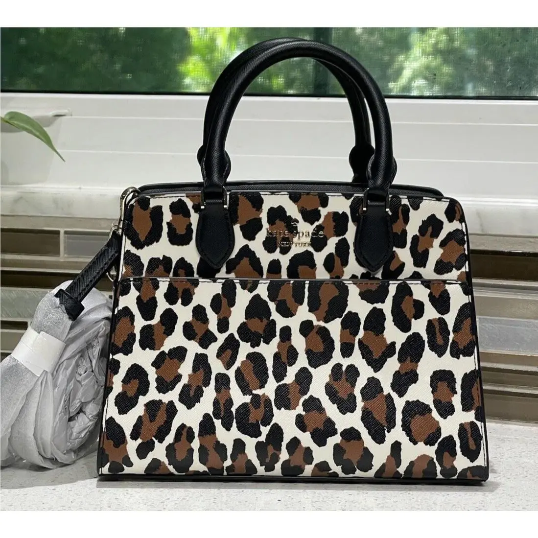 Madison Small Mini Satchel Crossbody Bag Shoulder Spot Leopard Animal by Kate Spade