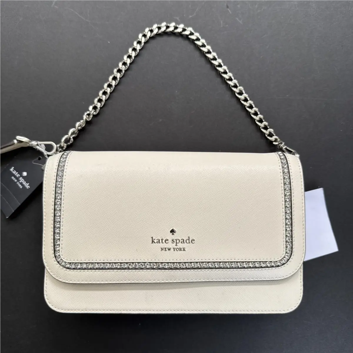 Morgan Crystal Inlay Saffiano Leather Crossbody Bag Read by Kate Spade