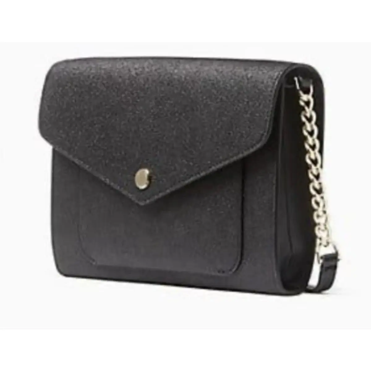 Kate Spade Black Tinsel Purse Glitter Fabric Flap Closure Crossbody Handbag