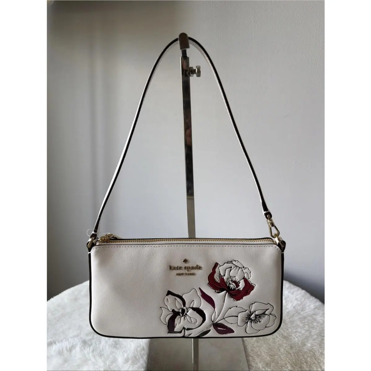 Gemini Ink Floral Printed Mini Bag Clutch Wristlet Cream Multi by Kate Spade