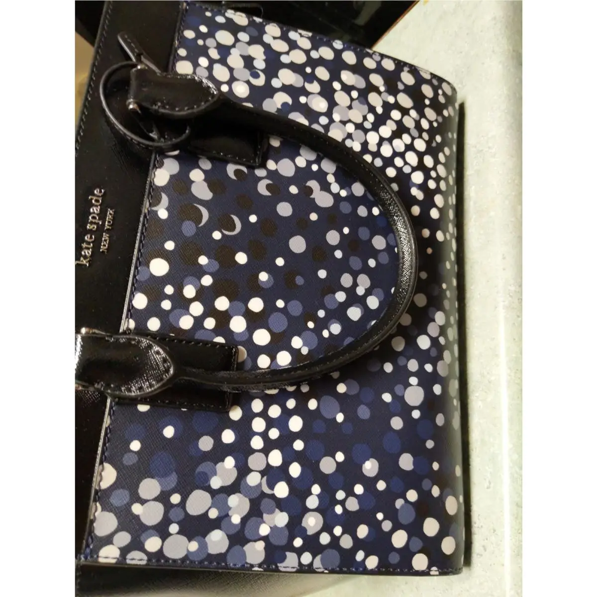 New York Polka Dot Satchel Top Handle Double Handles Crossbody Zip by Kate Spade