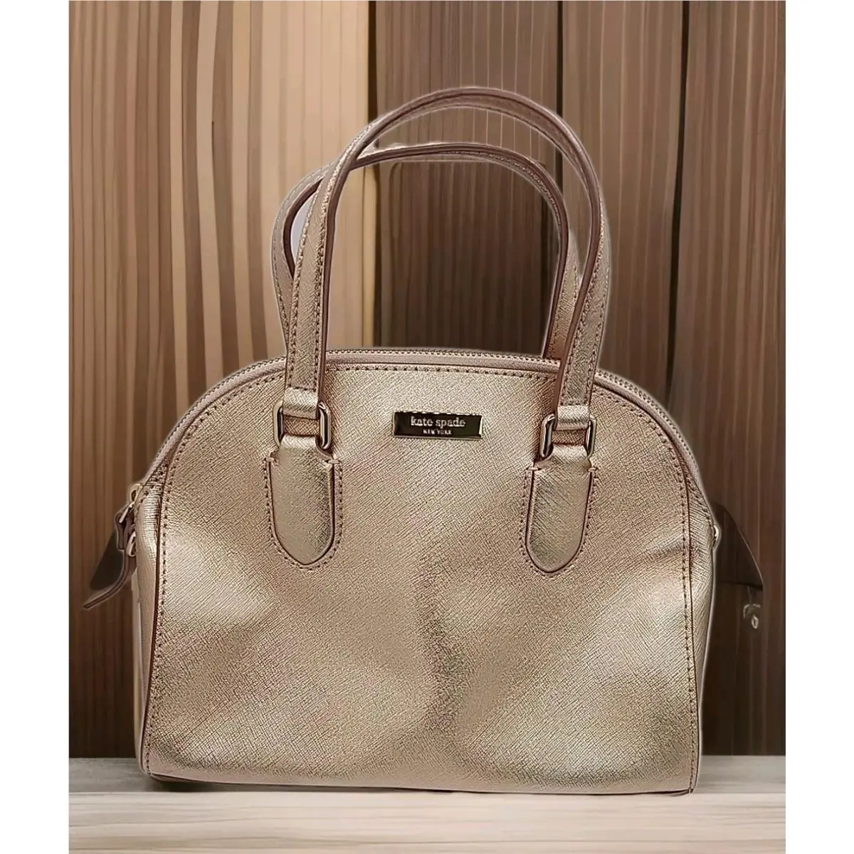 New  Laurel Way Mini Reiley Crossbody Satchel Rose Gold 9.5 Wx7.5 Hx4 by Kate Spade