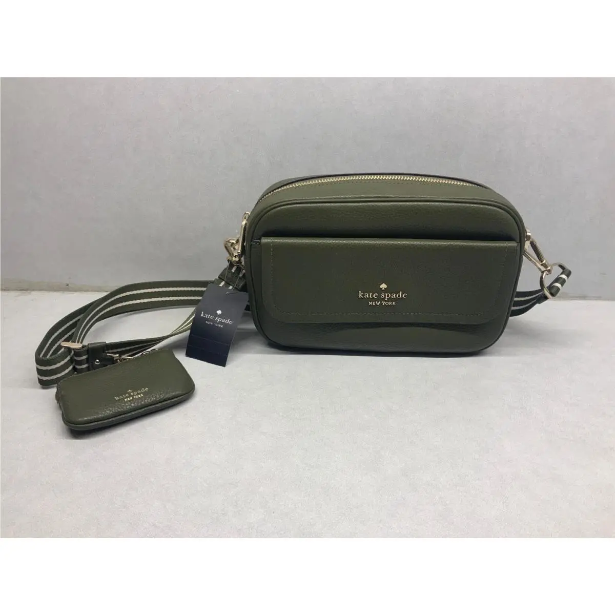 New  Rosie Pebbled Leather Camera Bag Seaweed Green by Kate Spade