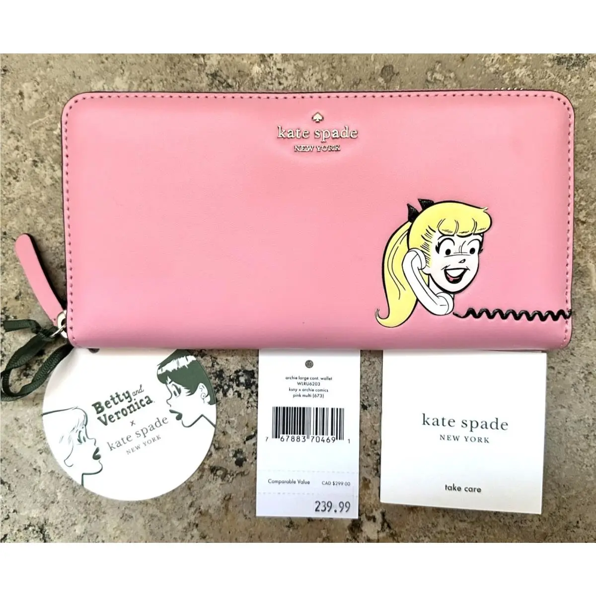 Archie Veronica and Betty Limited Pink Wallet WLRU6203 by Kate Spade