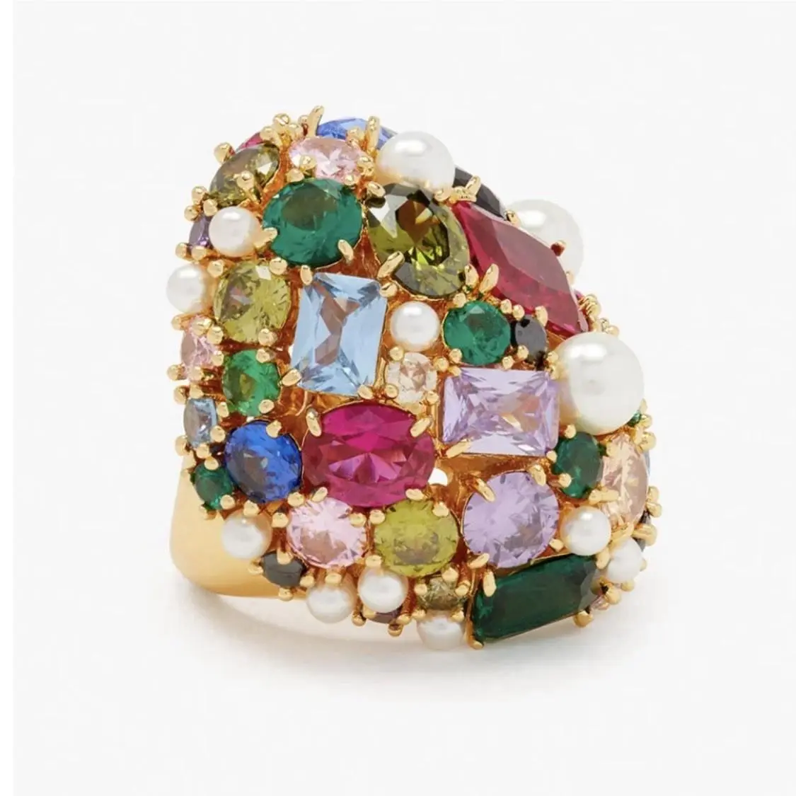 Kate Spade 7 Candy Shop Cocktail Pearl Crystal Statement Vibrant Ring