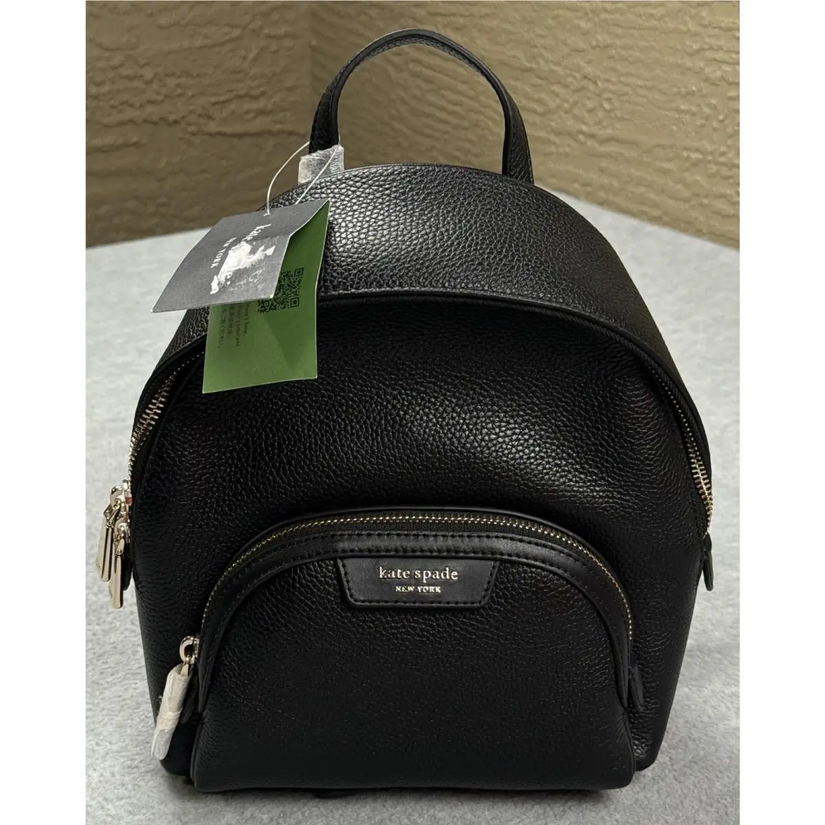 Hudson Backpack Womens Small Black Pebbled Leather Daypack KH008⁠ by Kate Spade