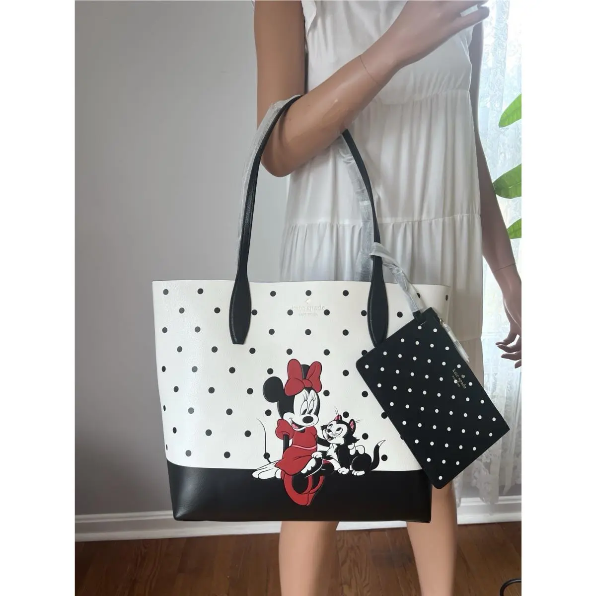 Disney X Minnie Tote Bag Purse Black Vanilla Multi Color by Kate Spade
