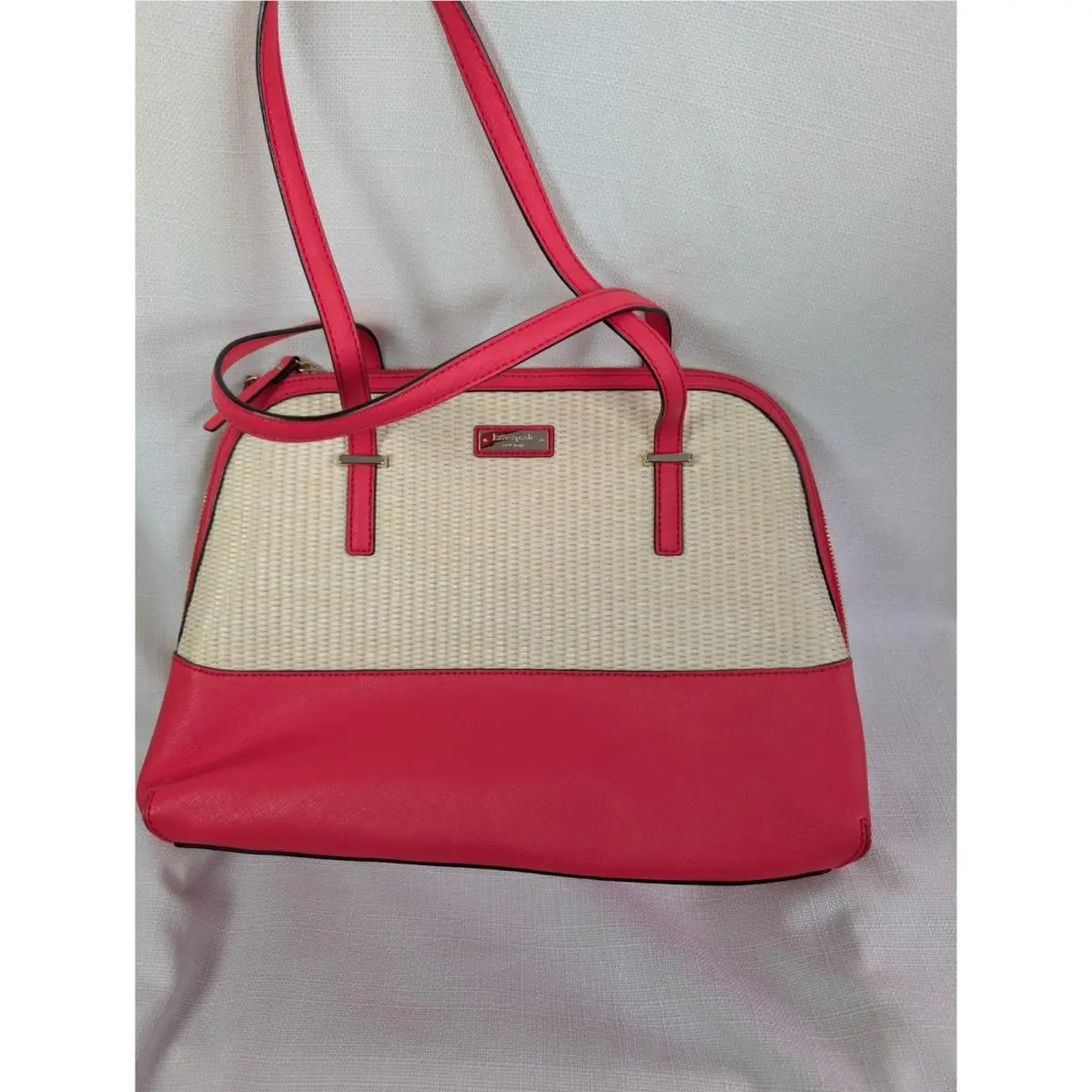 Maisie Shoulder Bag Cedar Street Straw Geranium Leather PXRU5684 by Kate Spade
