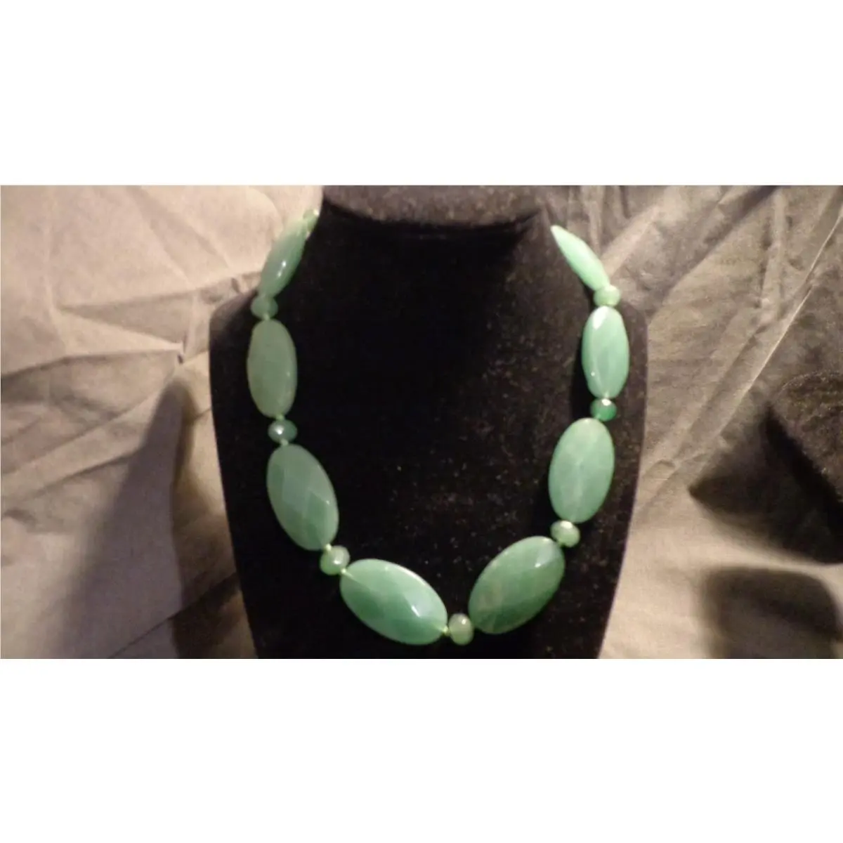 Vintage  NK Signed Rll Jade Necklace Nice Christmas Jewelry by Ralph Lauren