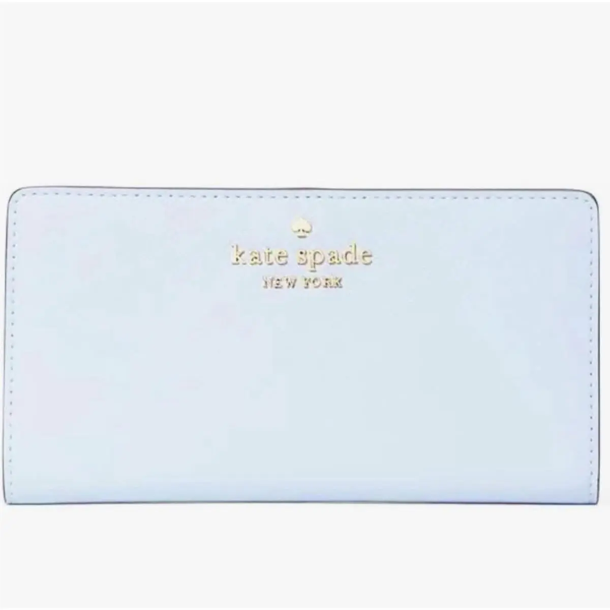Kate Spade New York Leather Staci Large Slim Bifold Wallet In Pale Hydra Blue