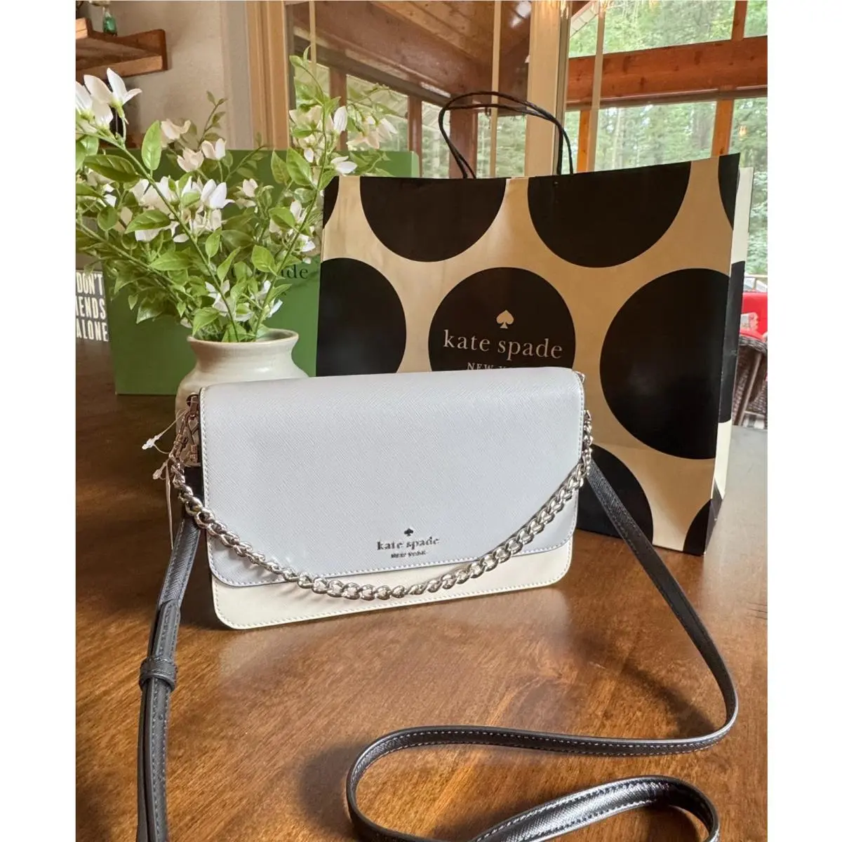 Madison Colorblock Flap Convertible Crossbody in Platinum Grey by Kate Spade