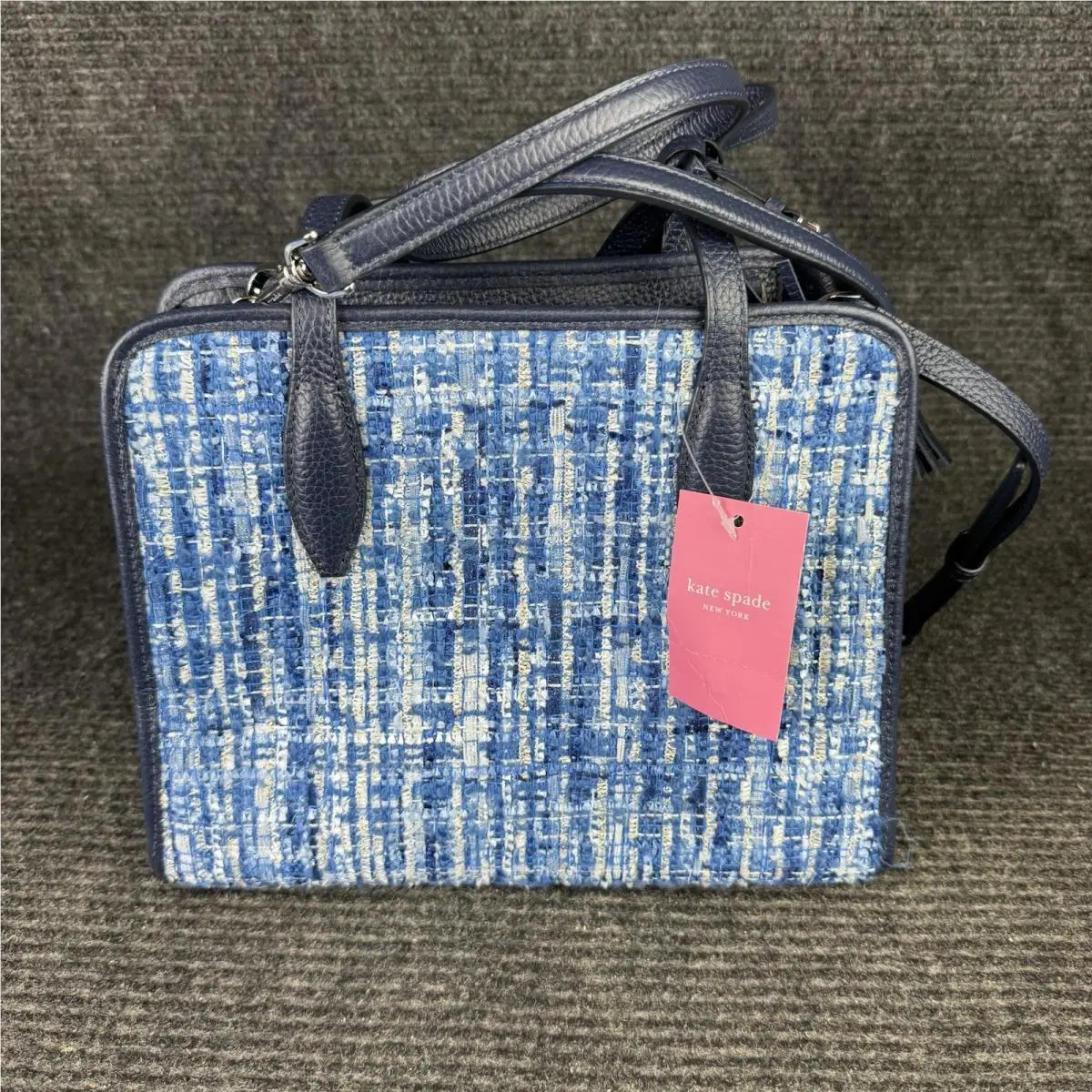New  Blue Satchel Handbag Silver Hardware by Kate Spade