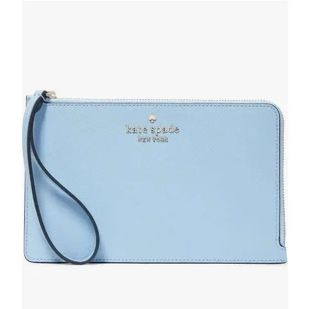 Staci Medium L Zip Wristlet Celeste Blue Clutch by Kate Spade