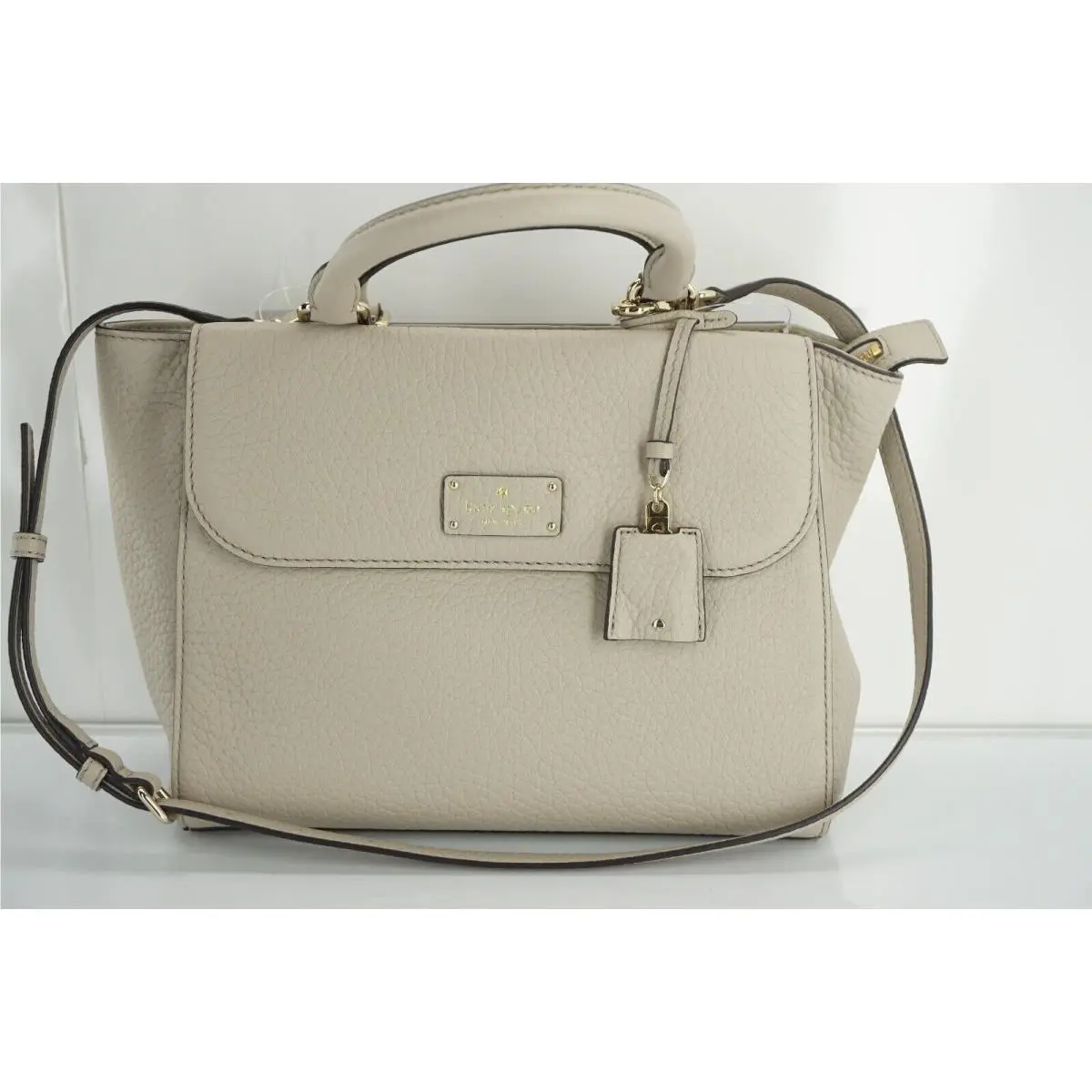 Kendall Court Nena Grey Pebbled Satchel Crossbody Bag by Kate Spade