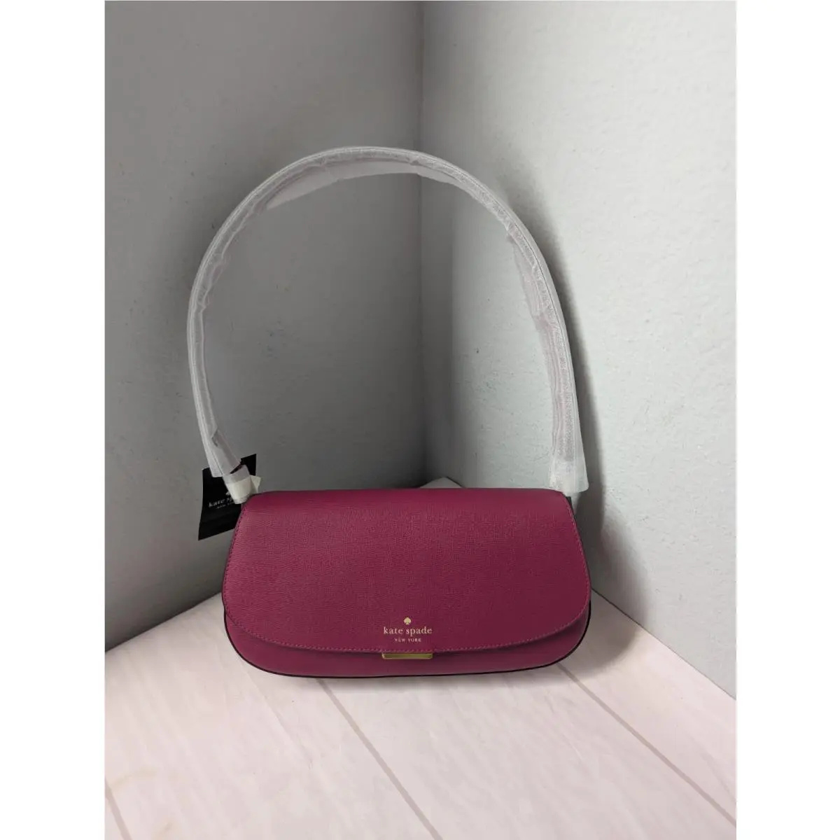 KP190 Quinn Shoulder Bag in Dark Raspberry with Gold Hardware by Kate Spade
