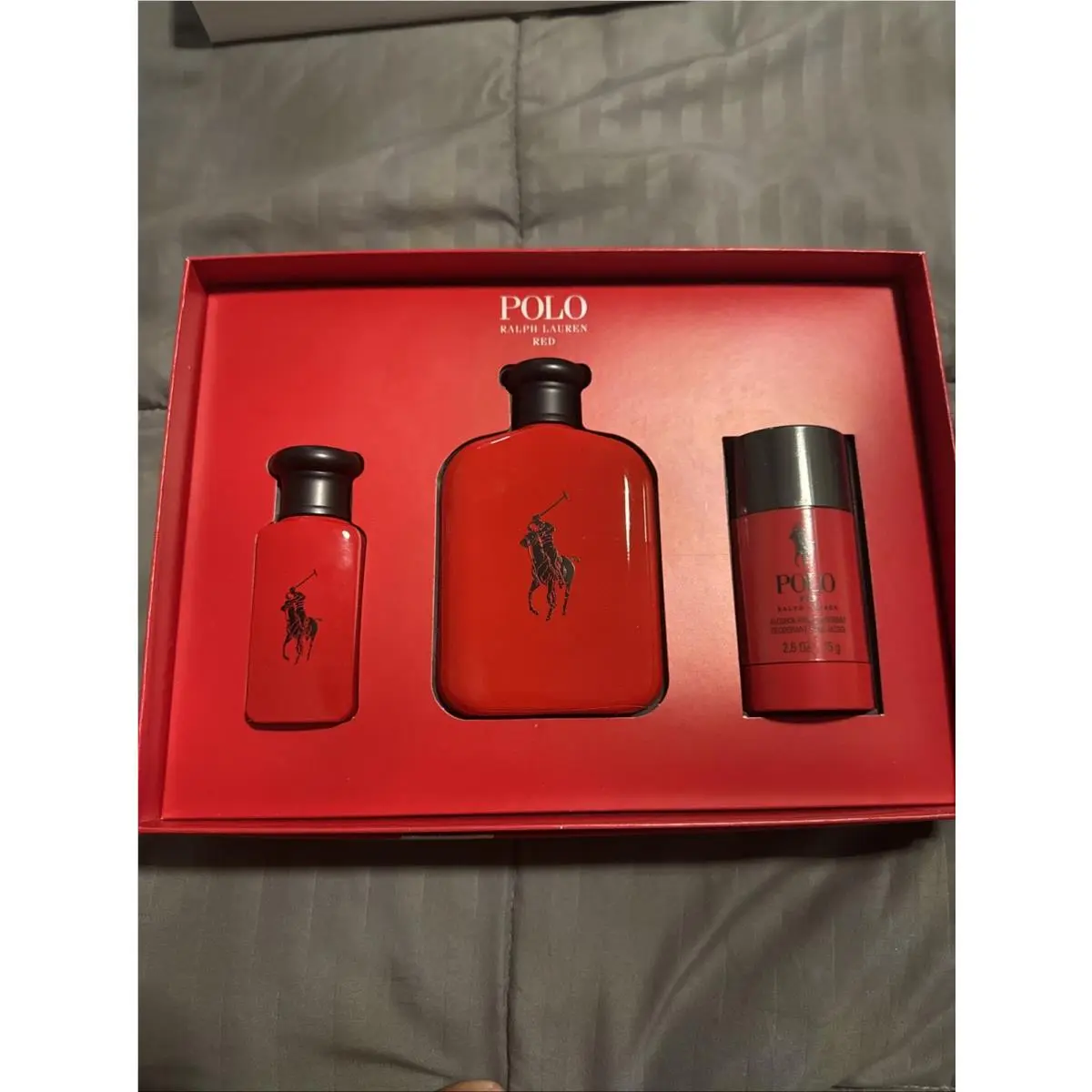 Polo Red 3pc 4.2oz Edt Spray + 1.36oz Edt Spray + 2.6oz Deodorant by Ralph Lauren