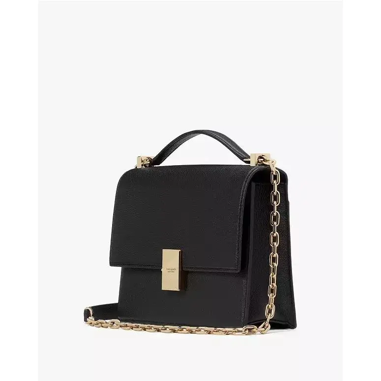 New Kate Spade Deco Leather Small Chain Shoulder Bag in Black KI555