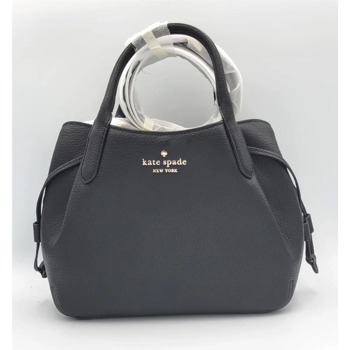 New York Dumpling Small Satchel Bag Black Leather by Kate Spade