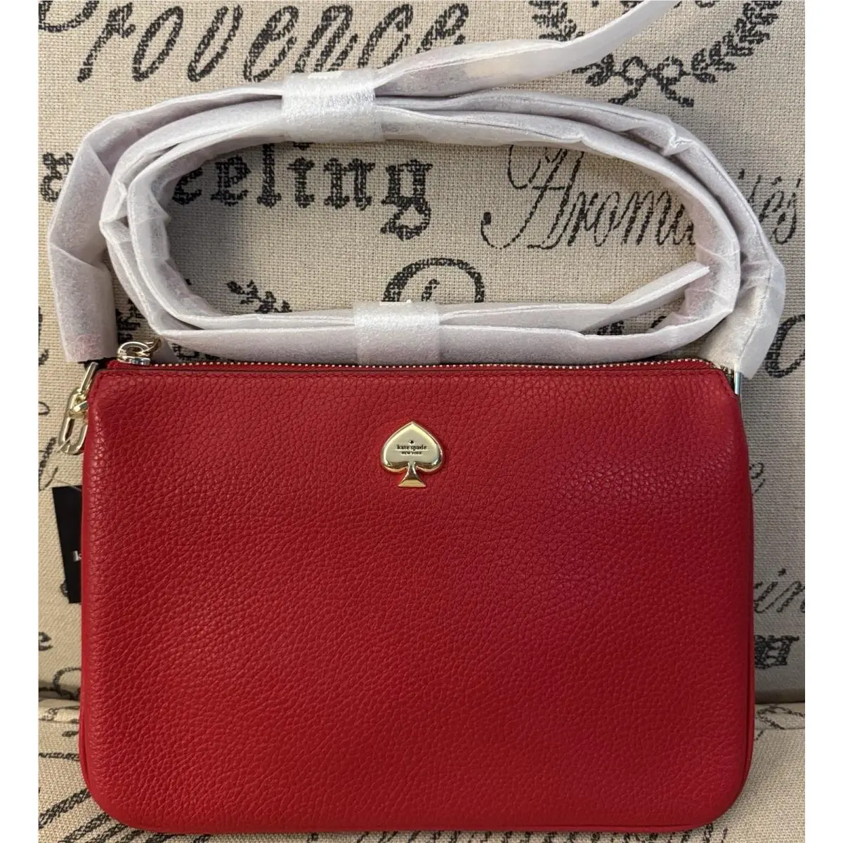 New  Kayla Small Triple Compartment Crossbody Solid Red by Kate Spade