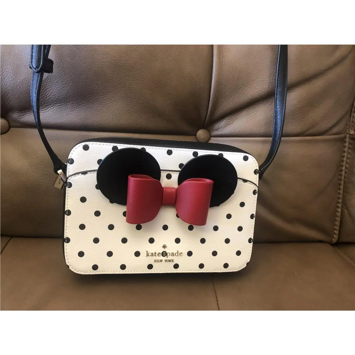 Disney x Minnie Mouse Camera Bag Crossbody Purse Bow Polka Dots by Kate Spade