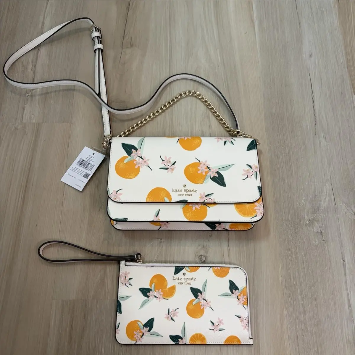 KC698 Madison Orange Toss Medium Crossbody Bag and Wristlet by Kate Spade