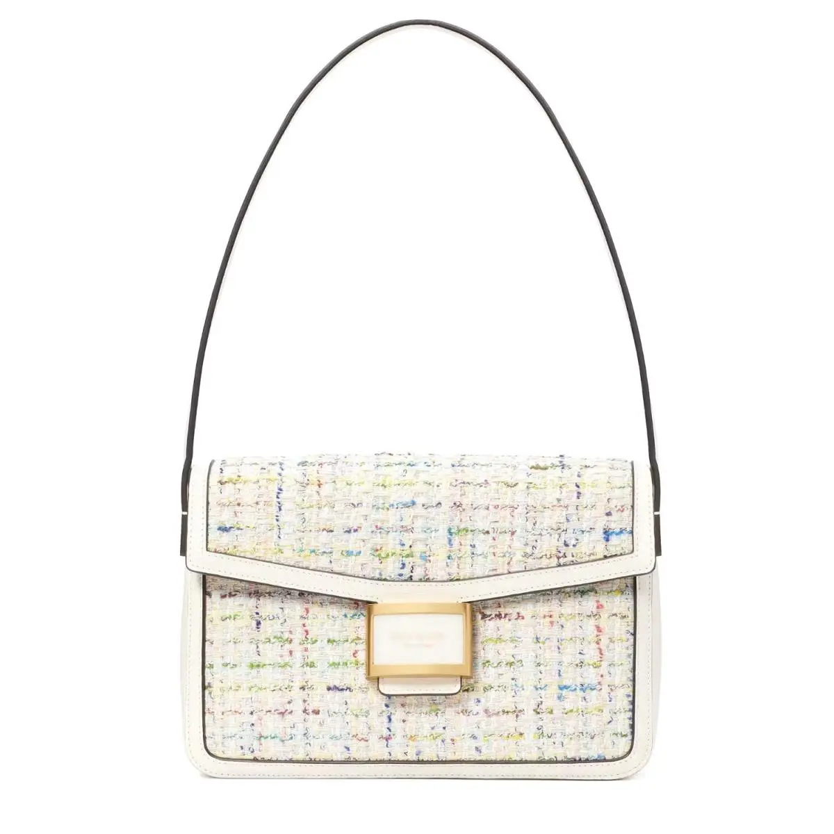 Kate Spade Katy Tweed Medium Shoulder Bag Cream Multi