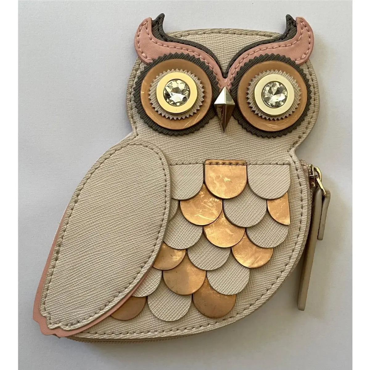 Blaze a Trail Owl Coin Purse - Beige - New by Kate Spade