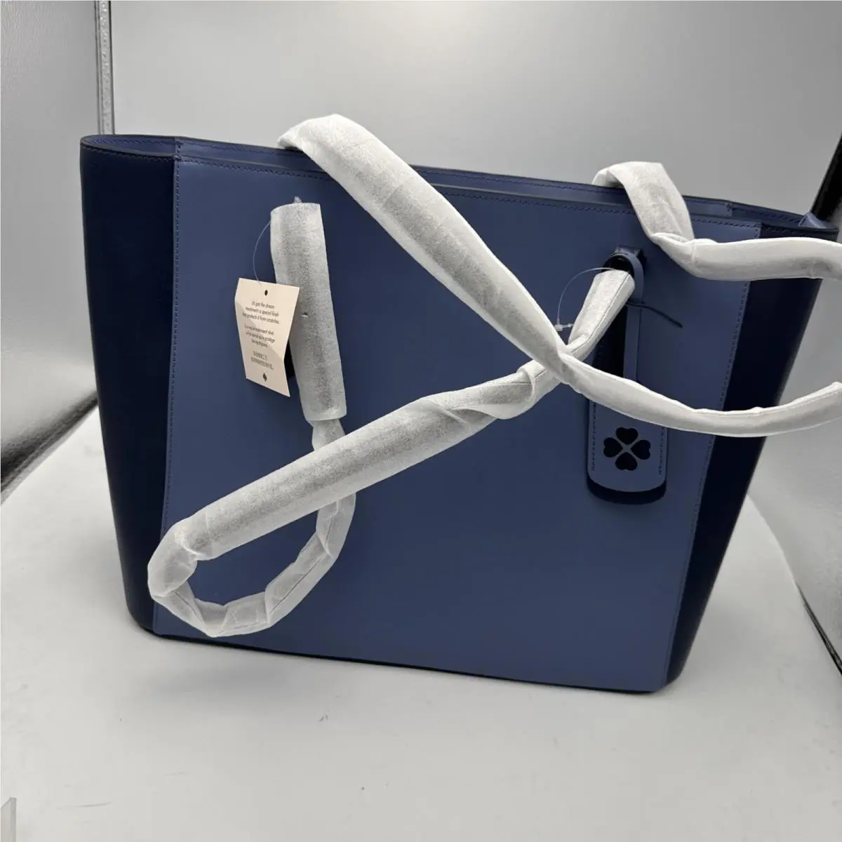 New York Blue Leather Tote Bag Net by Kate Spade